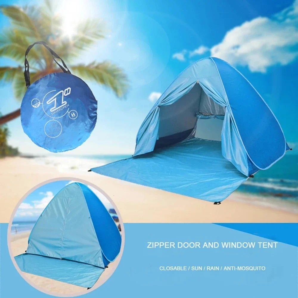 Beach Tent 165*150*110cm Pop-up Automatic Opening Anti-ultraviolet Full Shade Tent Family Ultralight Folding Tent Travel Camping