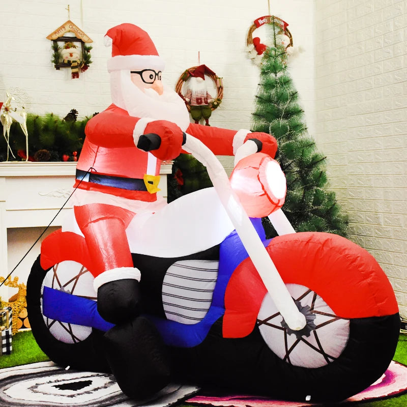 Christmas Decorations 1.8m Motorcycle Santa Claus Christmas inflatable