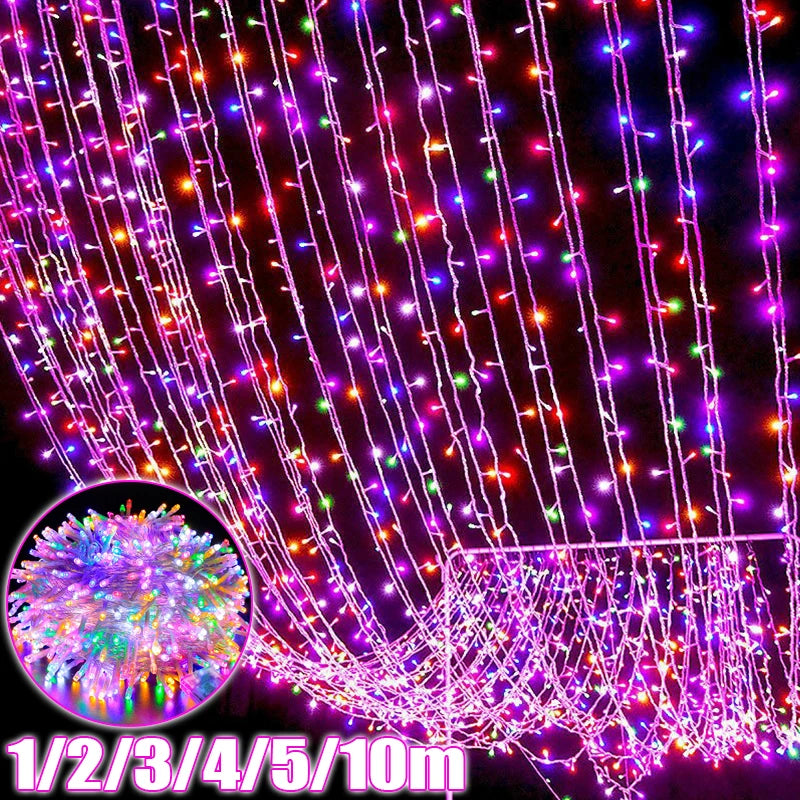 1 - 10M LED String Lights Fairy Garland Lighting Strings Christmas Festival Home Party Decor Waterproof Landscape Lamps