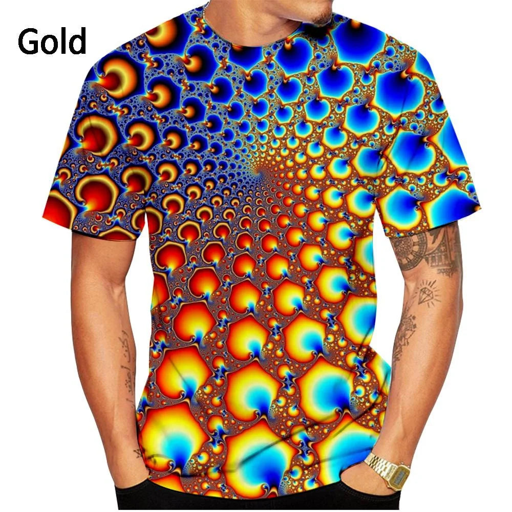 New Fashion Vertigo Hypnosis 3d Printed T-shirt Men and Women Summer Casual Short Sleeve Color Fluorescent Shirt Top