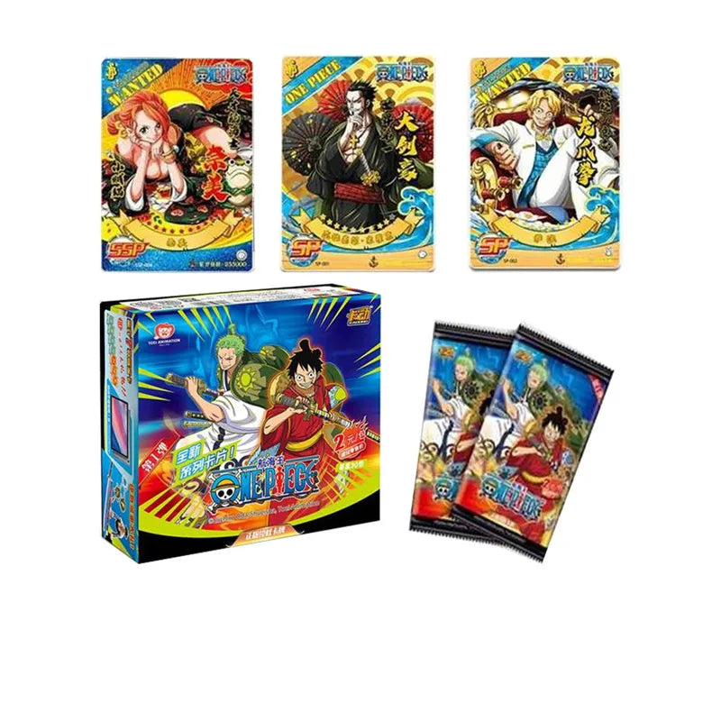 One Piece Collection Cards Rare Booster Box Pack Anime Luffy Zoro Nami Chopper TCG Child Birthday Gift Toy