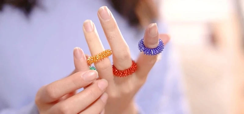 Finger Rings Acupressure Stress Relief Spiky Sensory Decompression Toys Relief Anxiety Relief Finger Toys