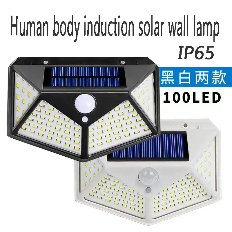 15Pcs/ Outdoor Solar Powered Lamp IP65 Waterproof with Motion Sensor 100 Led Spotlights Street Wall Light Garden Decoration