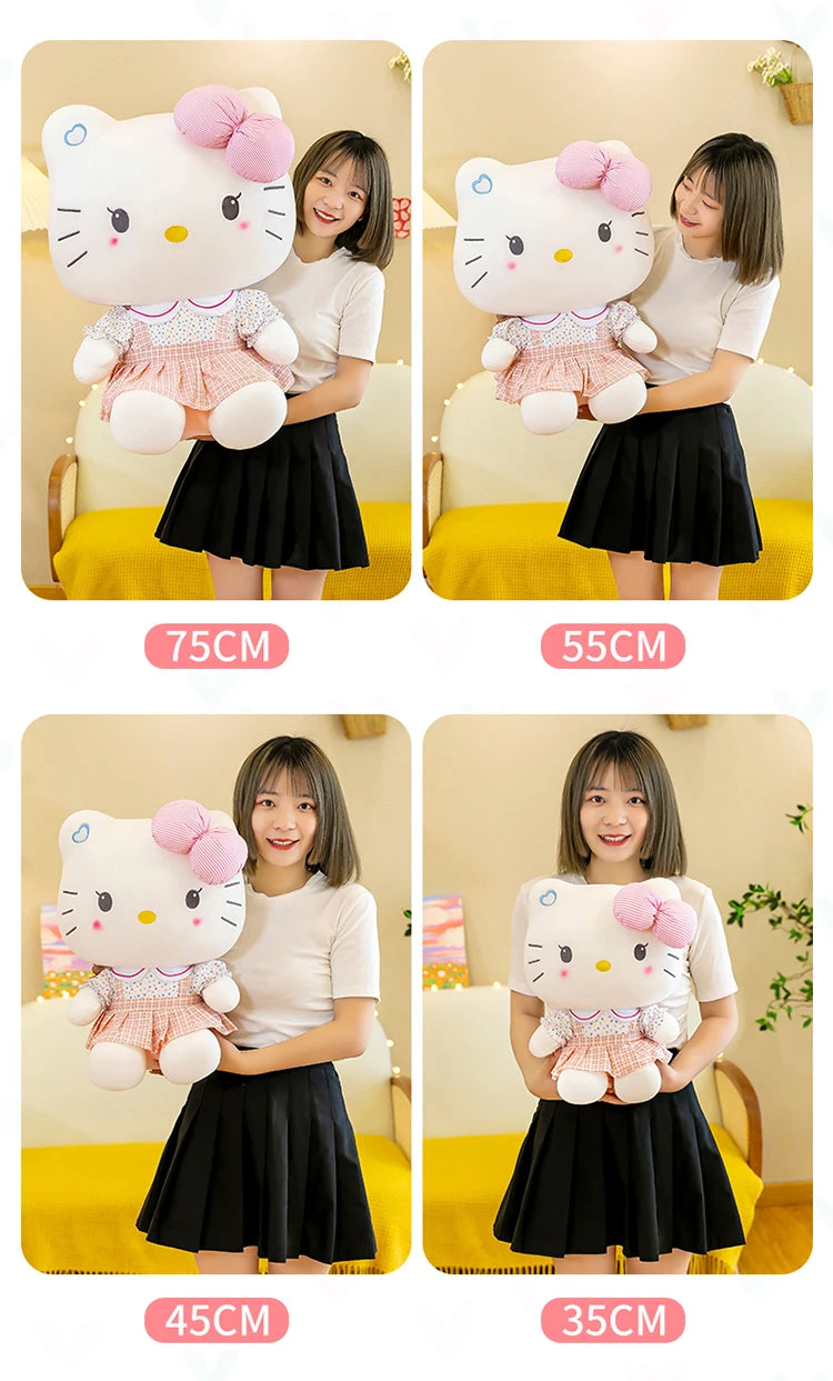 20-70cm Big Size Sanrio Hello Kitty Plush Toys Anime Peripherals Movie KT Cat Kawaii