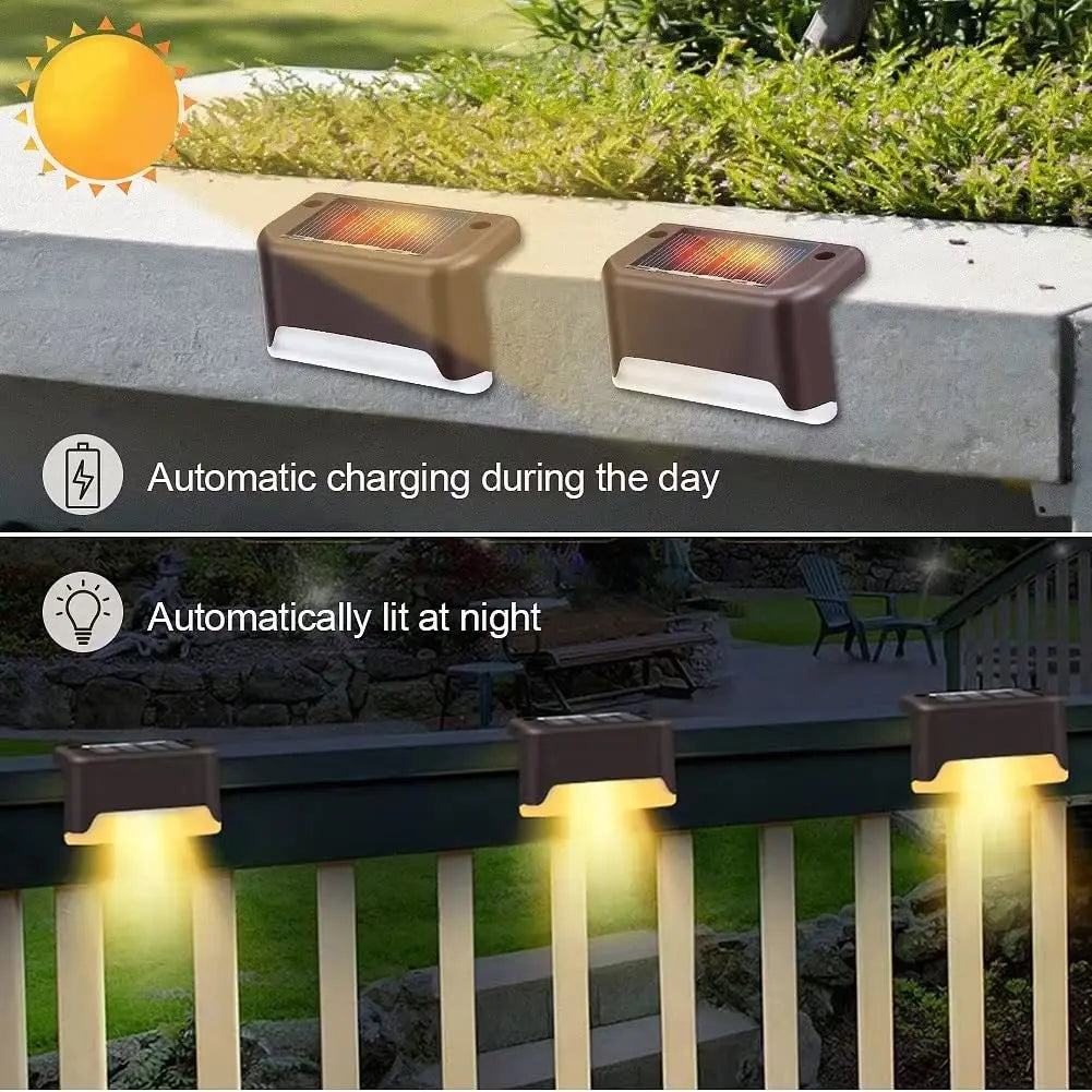 1~20PCs Stair LED Solar Lamp IP65 Waterproof Outdoor Garden Light Pathway Yard Patio Steps Fence Lamps Decor Light Outdoors