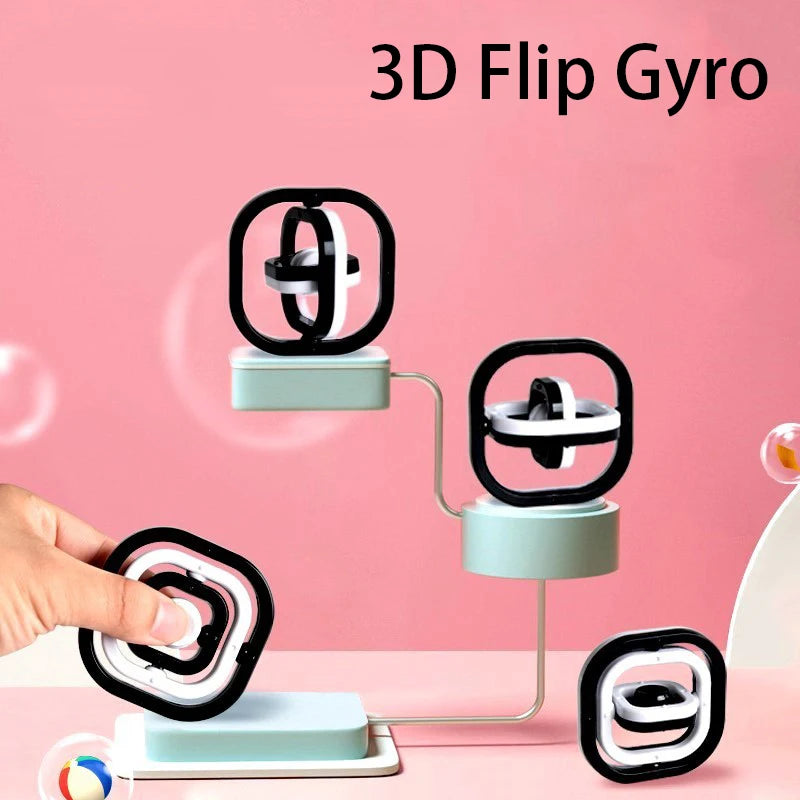 Kids 3D Flip Gyro Fidget Toys Children 3D Flip Finger Spinner Fingertip Gyro Autism Stress Relief ADHD Child Adult Sensory Gifts