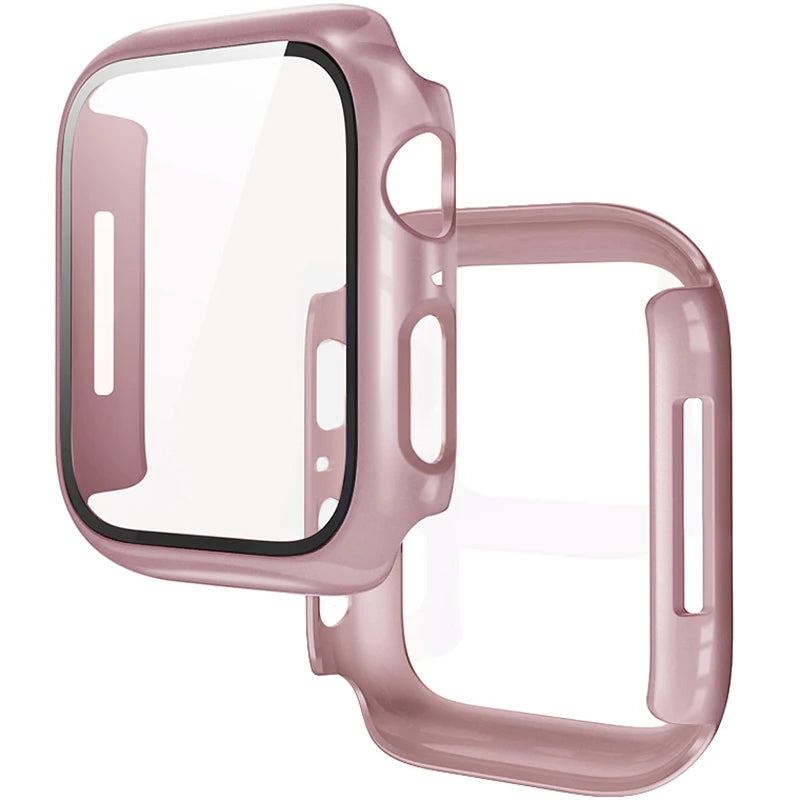 Tempered Glass + Cover For Apple Watch 9 8 7 45mm 41mm