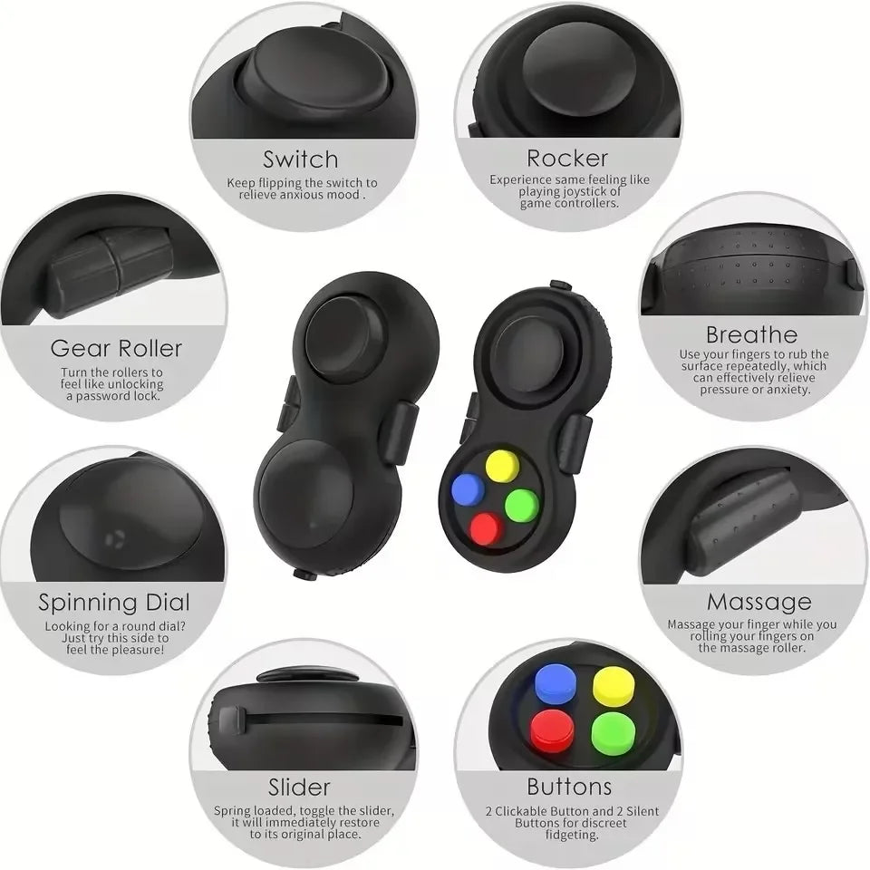 8 Fidget Functions Controller Pad Game Focus Fidget Toy Fidget Pad Cube Relieves Stress and Anxiety Toy