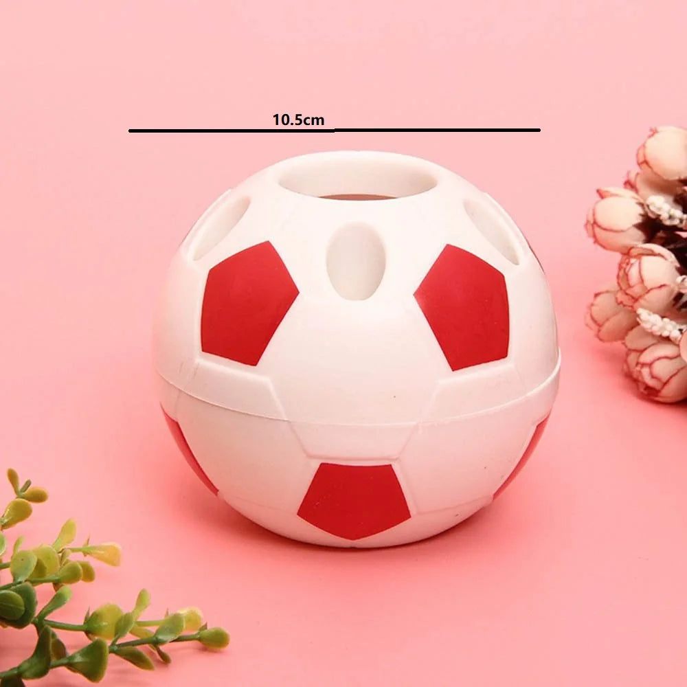 Football Shaped Pen Holder Pen Pencil Pot Home Desktop Pencil Ruler Storage Rack Stationery Organizer Kids Boys Pencil Case Gift