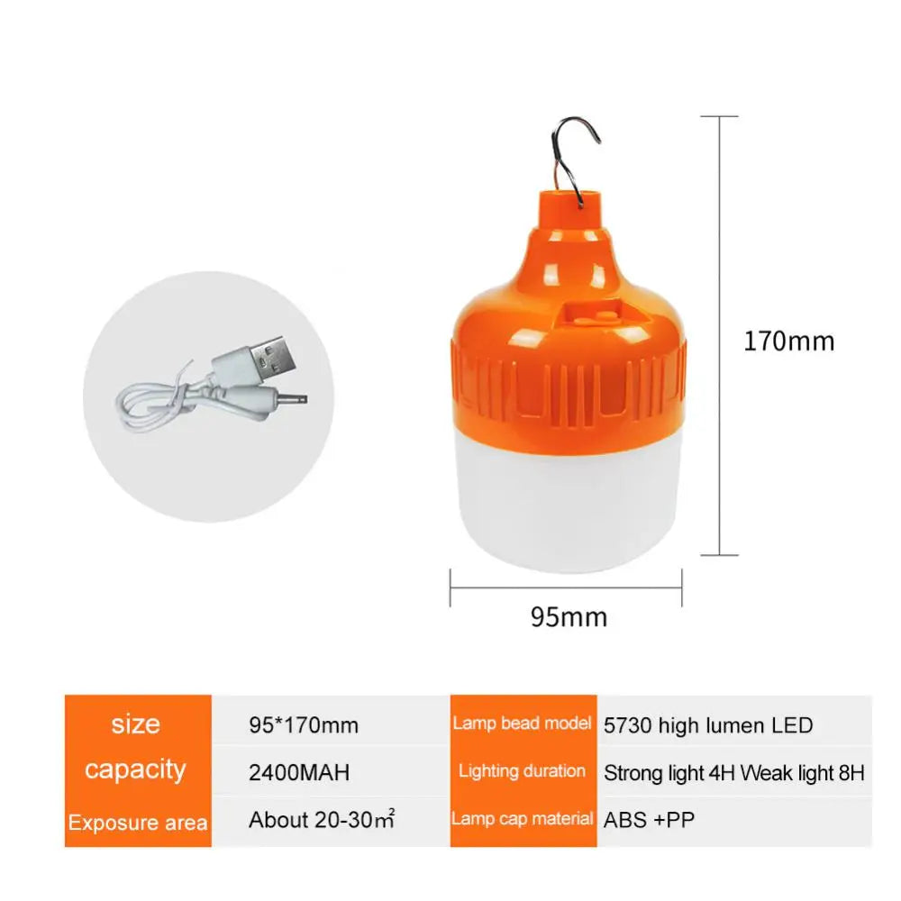 USB Rechargeable LED Light Emergency Bulb  Tents Lighting Camping Equipment Bulb Portable Lanterns