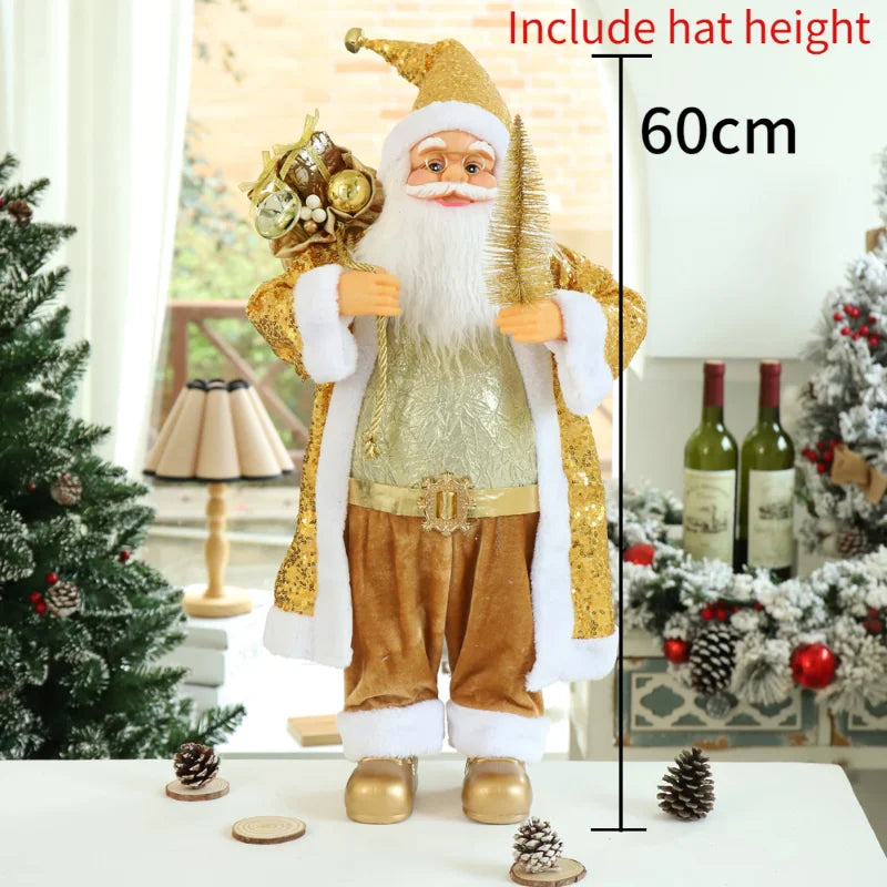 60cm Large Santa Claus Merry Christmas Decorations for Home Happy New Year Santa Claus Doll Window Decorations Home gift