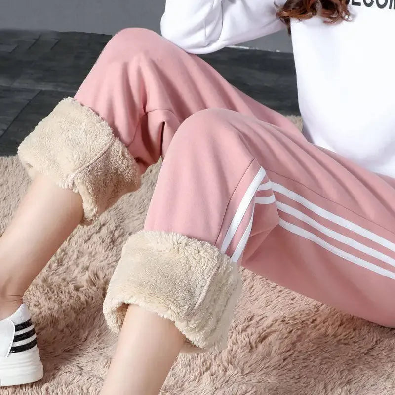 Women's Pants Winter Casual Gym Sweatpants Warm Fleece Trouser Workout Lamb Wool Thick Sports Pants for Women