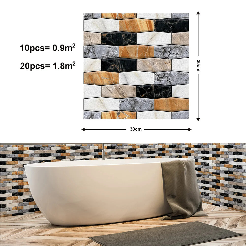 3D Wall Sticker Imitation Brick Wallpaper Decor Waterproof Self Adhesive Wall Stickers Home Decor Living Room Kitchen 5/10/20Pcs