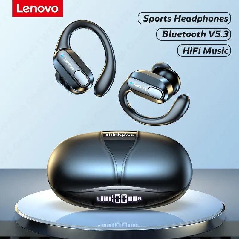 Lenovo Wireless Headphones with Mics, Button Control, LED Power Display