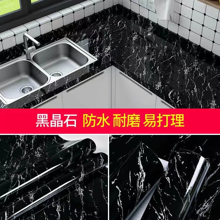 Wallpaper Self- Adhesive Kitchen Oil-Proof Film Stove Waterproof Moisture-Proof