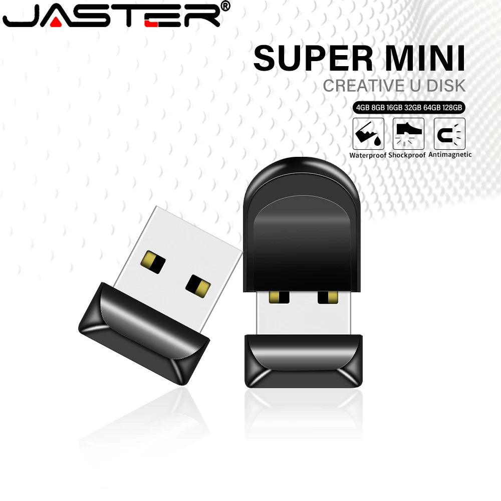 Ultra Mini Metal USB 2.0 Flash Drive 128GB Black Pen Drive 64GB High Speed Memory Stick Red Free Keychain Business Gift Pendant