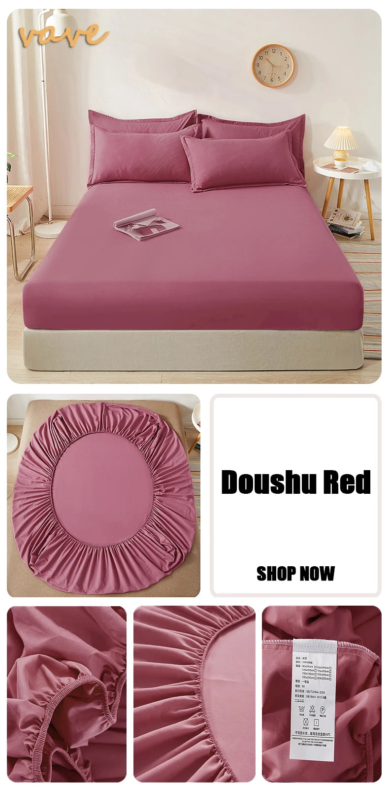 Bed Sheet with Elastic and Anti-slip Adjustable Mattress Cover for Single Double King Queen Bed 100% Cotton Fitted