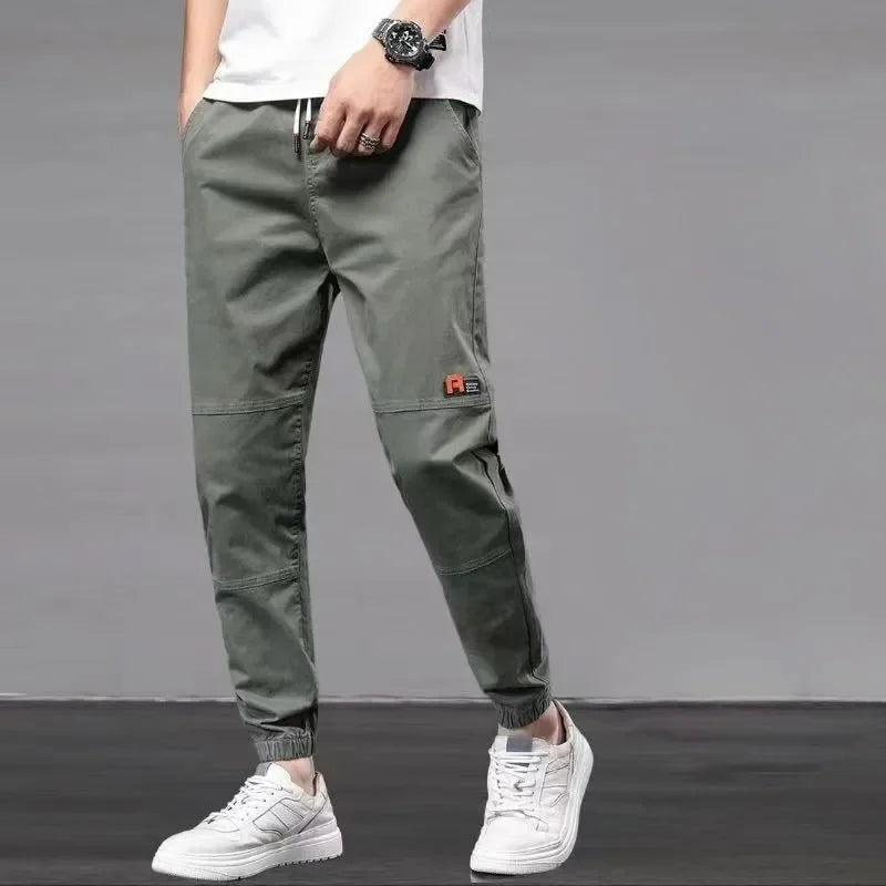 KPOP Fashion Style Harajuku Slim Fit Trousers Loose All Match Harem Pant Straight Leg Cargo Pants Pockets Casual Pants