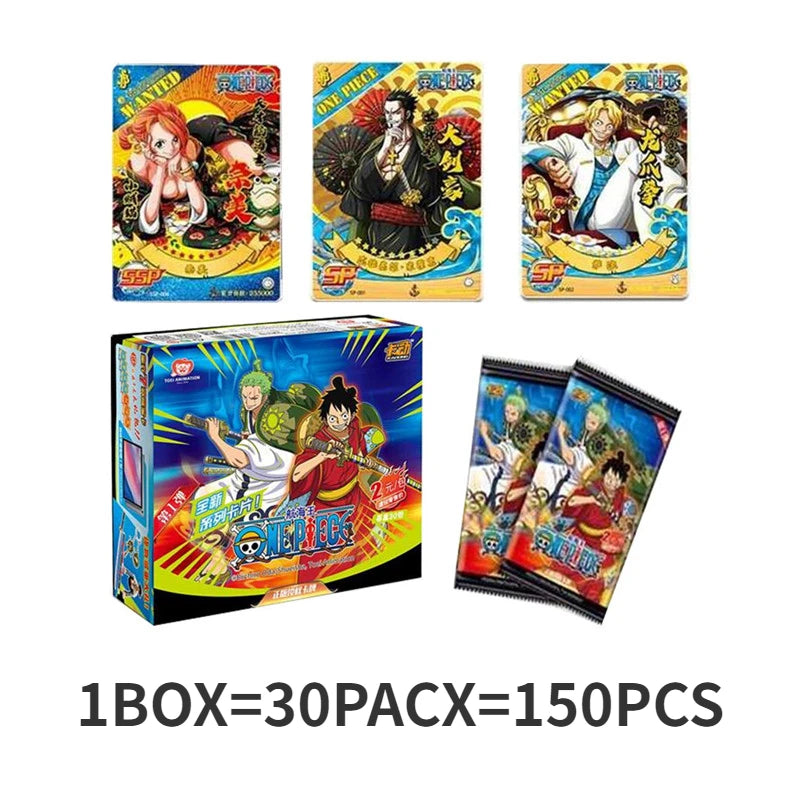 One Piece Collection Cards Rare Booster Box Pack Anime Luffy Zoro Nami Chopper TCG Child Birthday Gift Toy