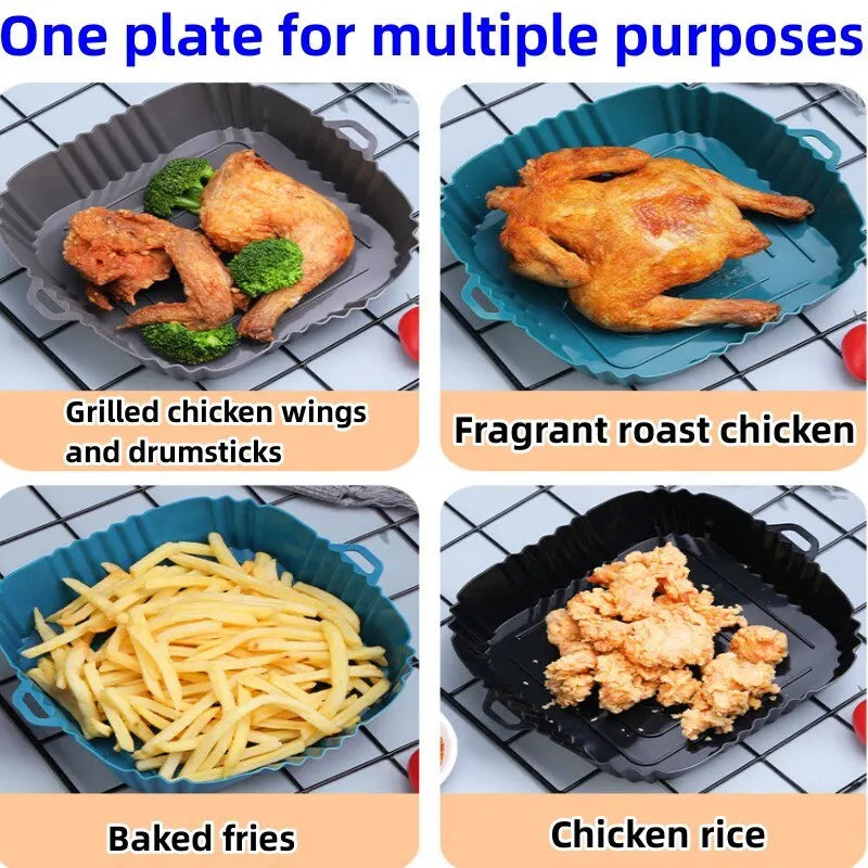 1PC Air Fryer Oven Baking Tray Silicone Tray