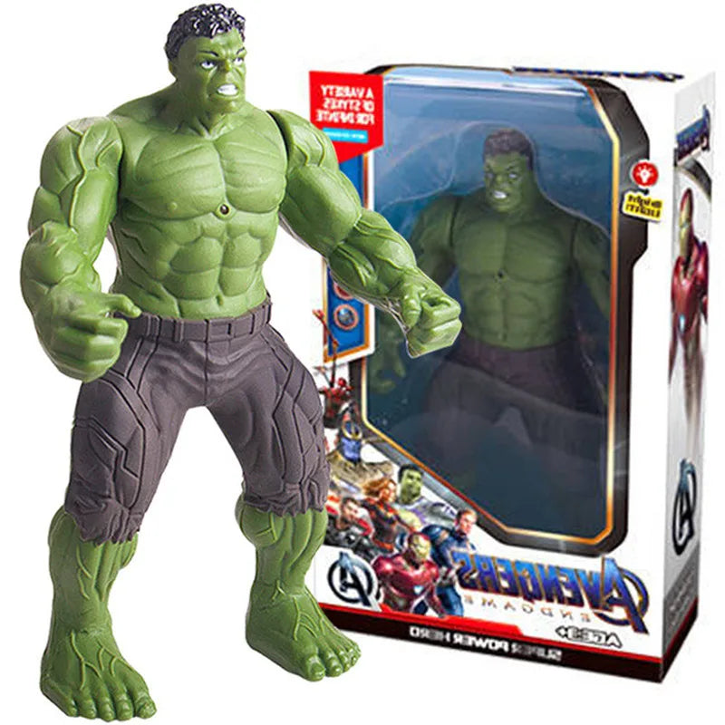 17Cm Disney Action Figures Spiderman Hulk Ironman Pvc Avengers Luminous Doll Collection Toys Christmas Gift