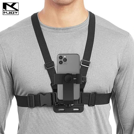 Adjustable Phone Clip Holder With Chest Strap Fixation Bracket for Sport Camera Mobile Phone