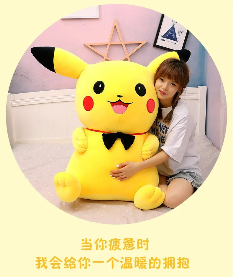 40-120cm Large Pokemon Plush Toys Pikachu Laugh Kawaii Anime Plushie Dolls Pokémon Soft Stuffed Giant Pillows Gifts for Children