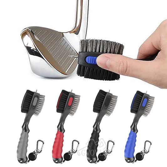 Golf Club Brushes Golf Club Cleaner with Retractable Zip-line and Non-Slip Handle with Oversize Brush Head and Retractable Spike