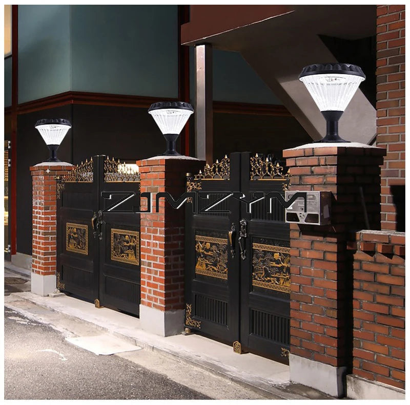 LED Outdoor Solar Capital Lamp Outdoor Courtyard Wall Post Lamp Villa Garden Gate Post Ceiling Light