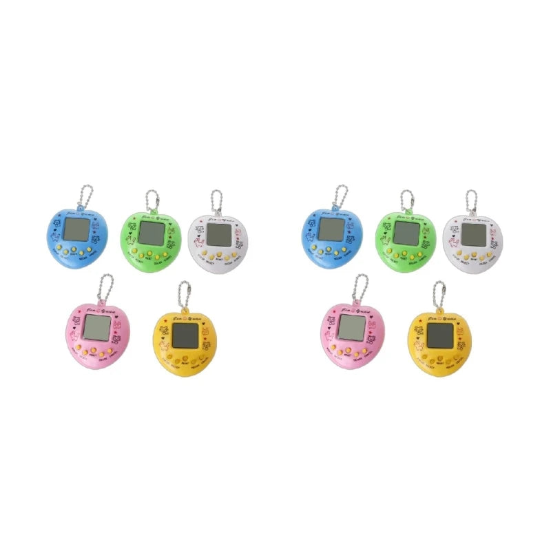 Digital Game Keychain Nostalgic Virtual Digital Pet Retro Handheld Electronic Game Machine with Keychain