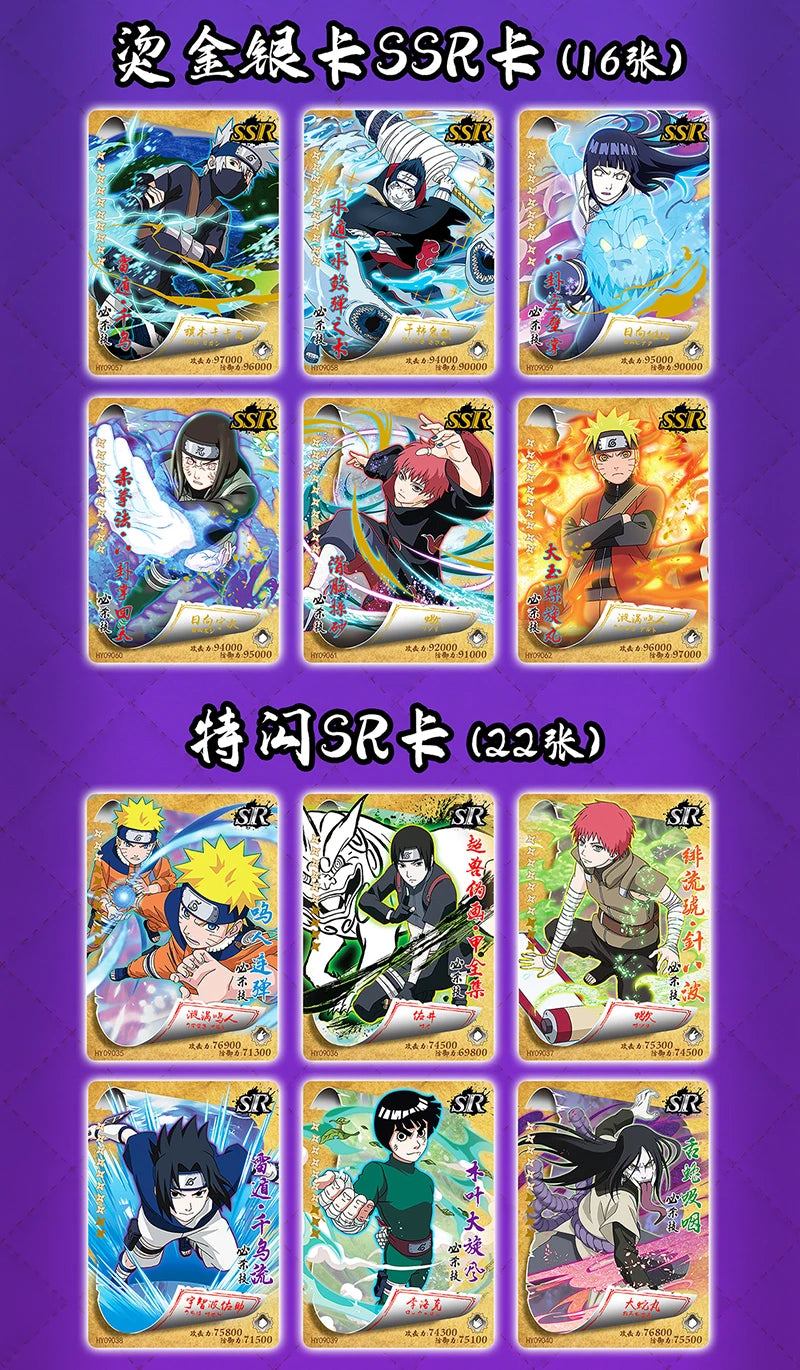 Naruto SSR Card Deluxe Collection Edition Card Naruto Sasuke Anime Character TCG Board Game