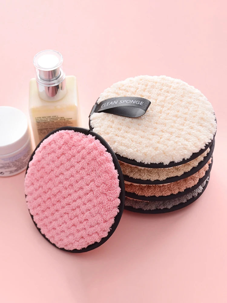 4PCS Makeup Remover Microfiber Cotton Pad Cosmetics Washable Makeup Towel Cleaning Sponge Skin Care Tool Makeup Remover