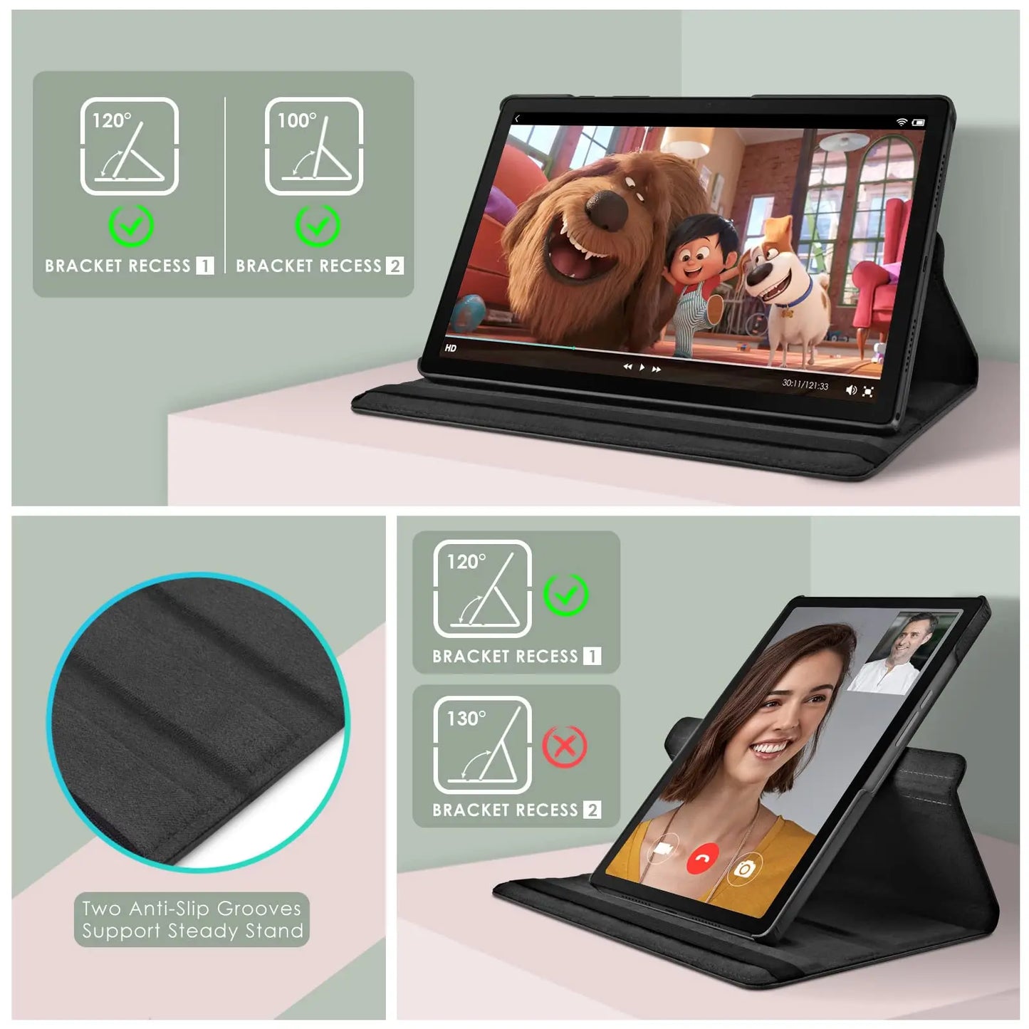 Case for Lenovo Xiaoxin Pad 2024 (11 Inch) PU Leather 360 Rotating Stand with Sleep/Wake Function Cover for Xiaoxin Pad 2024 11"