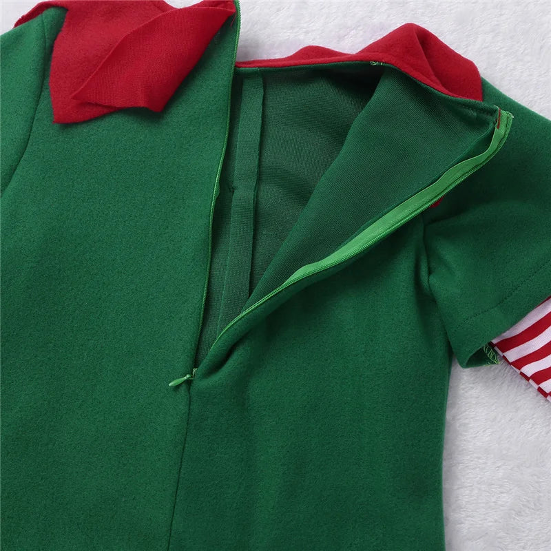 Elf Girls Christmas Costume Festival Santa Clause for Girls New Year children clothing Fancy Dress Xmas Party Dress