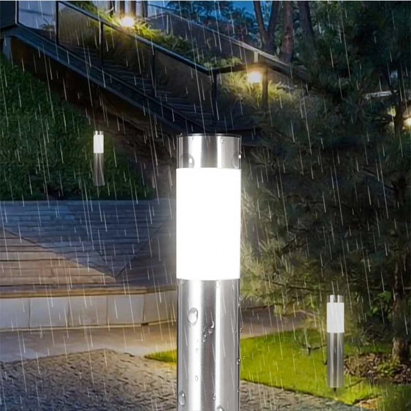 6Pakc Stainless Steel Solar Path Light LED Landscape Light Bollard Lights Waterproof Solar Outdoor Light Driveway Lawn Light