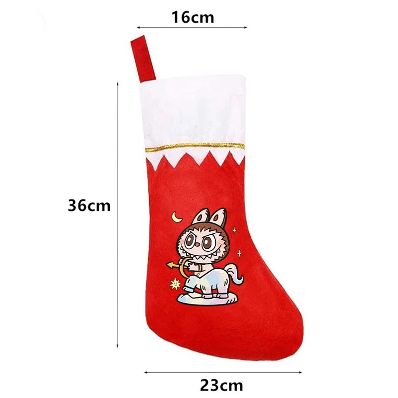 Christmas Socks Labubu Santa Claus Gift Bag  Xmas Tree Hanging Ornaments