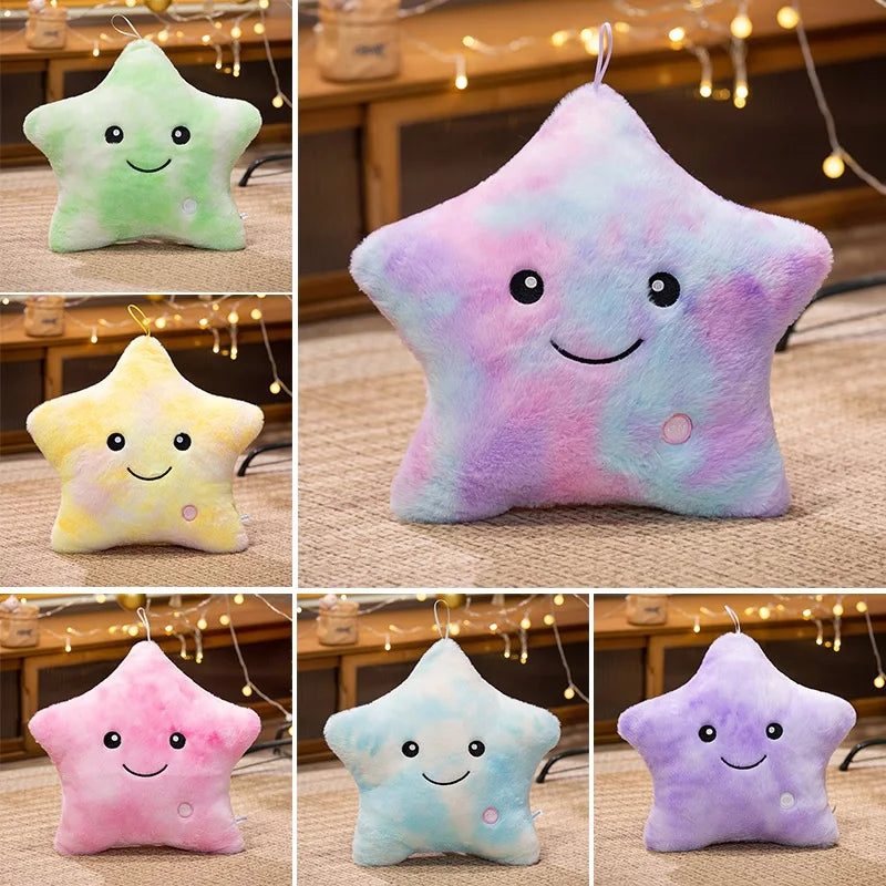 Cute Led Light Plush Toy Star Pillow Luminous Star Throw Pillow With Colorful Light KidsToy Birthday Christmas Gift