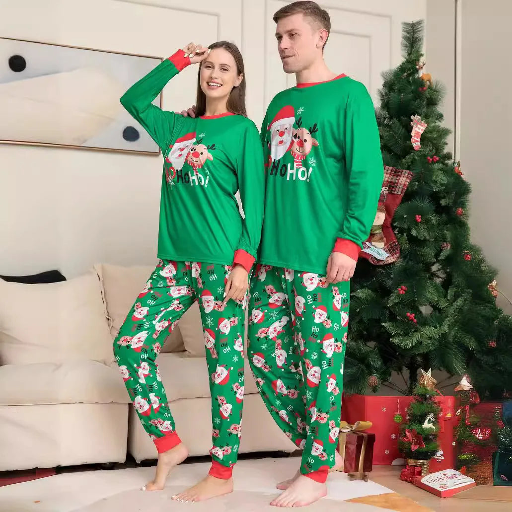 Pajama for Christmas family Matching clothing Old man print fashion pajamas pajama pants Parent-child outfit Mom, Dad, child, dog, family 2 sets