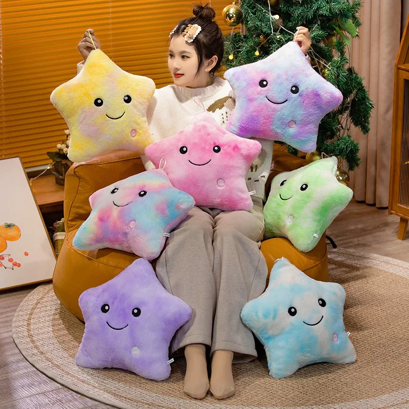 Cute Led Light Plush Toy Star Pillow Luminous Star Throw Pillow With Colorful Light KidsToy Birthday Christmas Gift