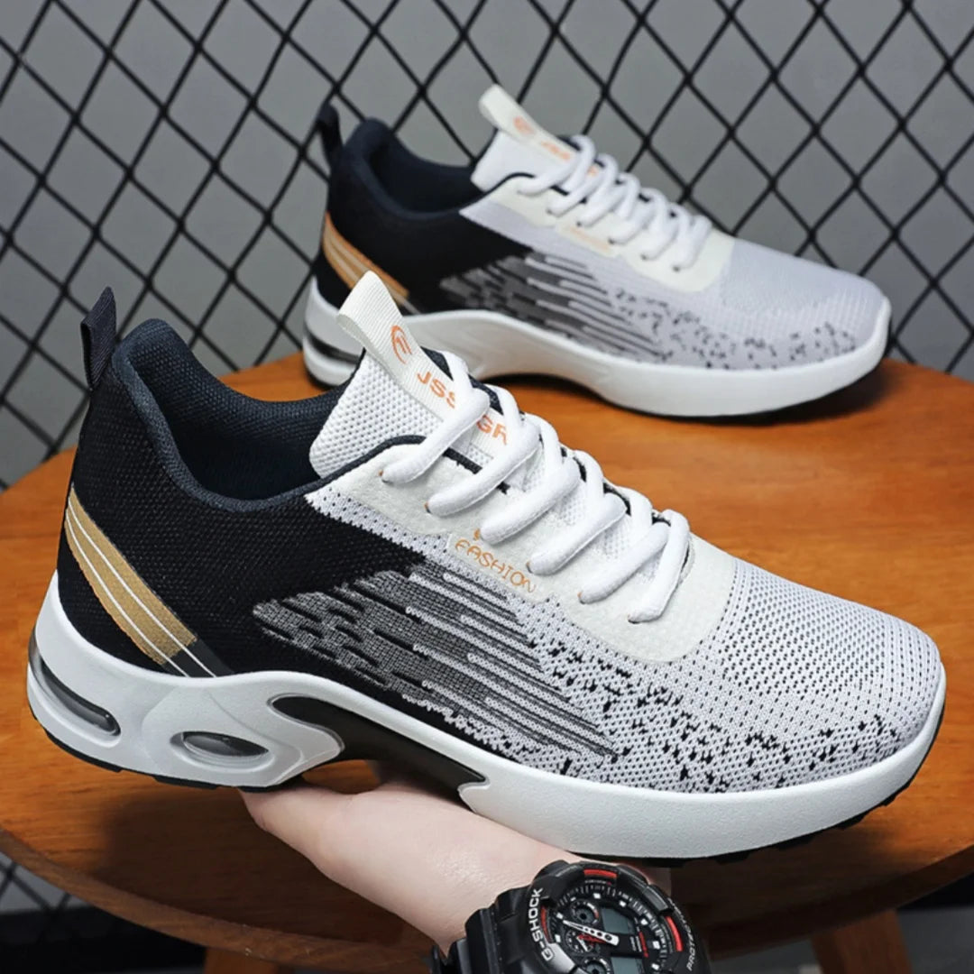 Men's Shoes lace-up Soft sole sports single shoes flying woven Casual style men's Running shoes sneakers