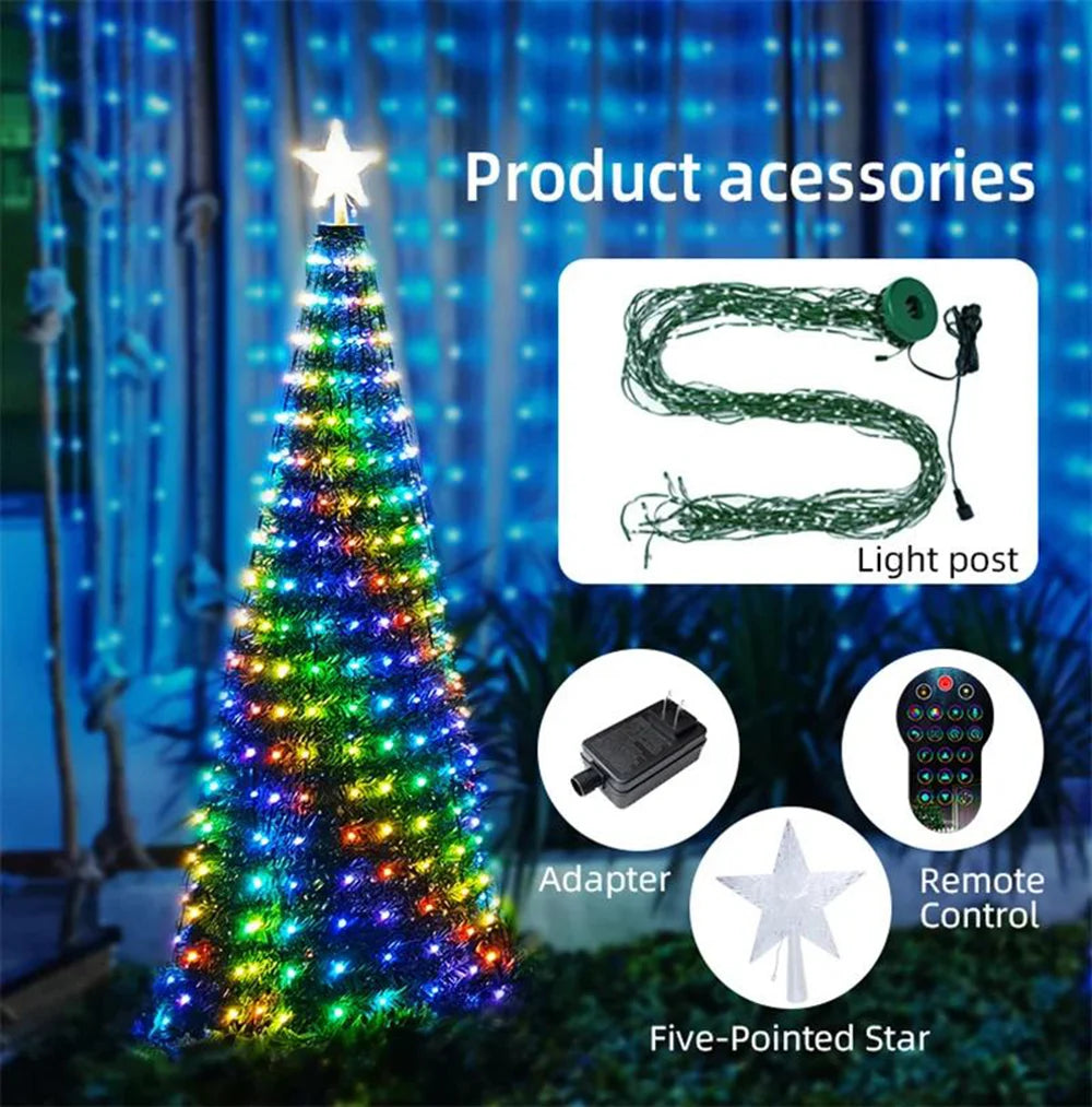 2.1M Smart Christmas Tree Garland LED Fairy String Lights App Remote Control DIY Picture Display for Party Christmas Decoration