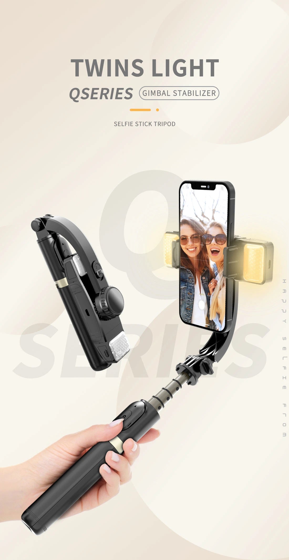 Stabilizer Bluetooth Selfie Stick Foldable Wireless Tripod With Bluetooth Shutter Fill Light for Live