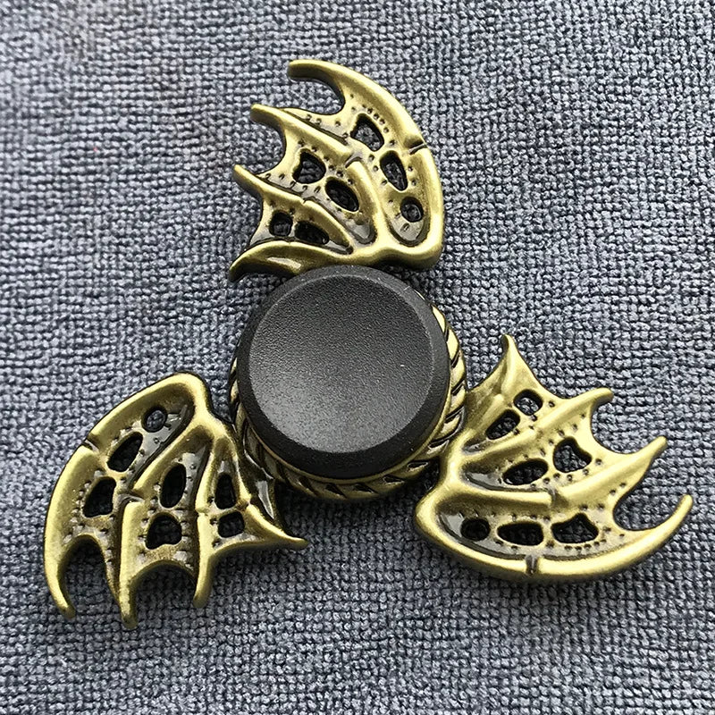 Fidget Finger Spinner Antique Brass Color Alloy Metal Hand Spinner Stress Relief Decompression Toy For Kids Adults Funny Gifts