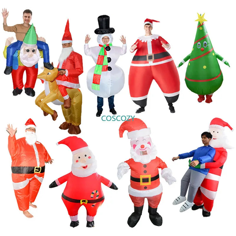 Inflatable Garment Christmas inflated Santa Claus Snowman Tree Cosplay Costume Carnival Xmas Party Festival Props