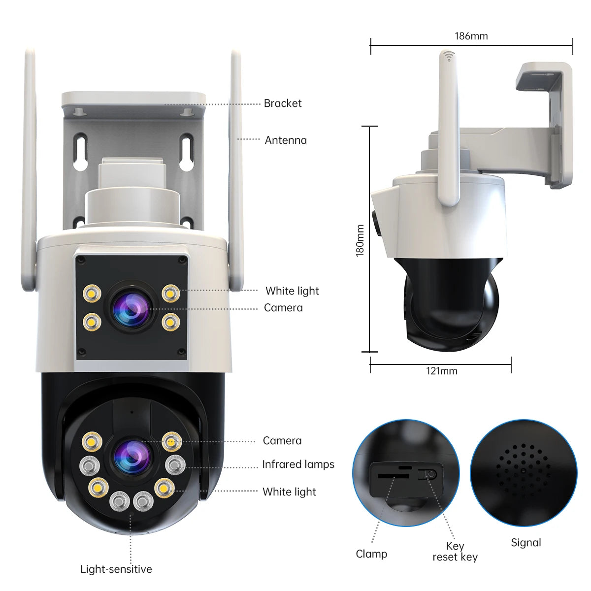 10MP 6MP PTZ WIFI Camera Outdoor Dual Lens Dual Screen IP Camera AI Tracking Security Protection CCTV Surveillance Camera