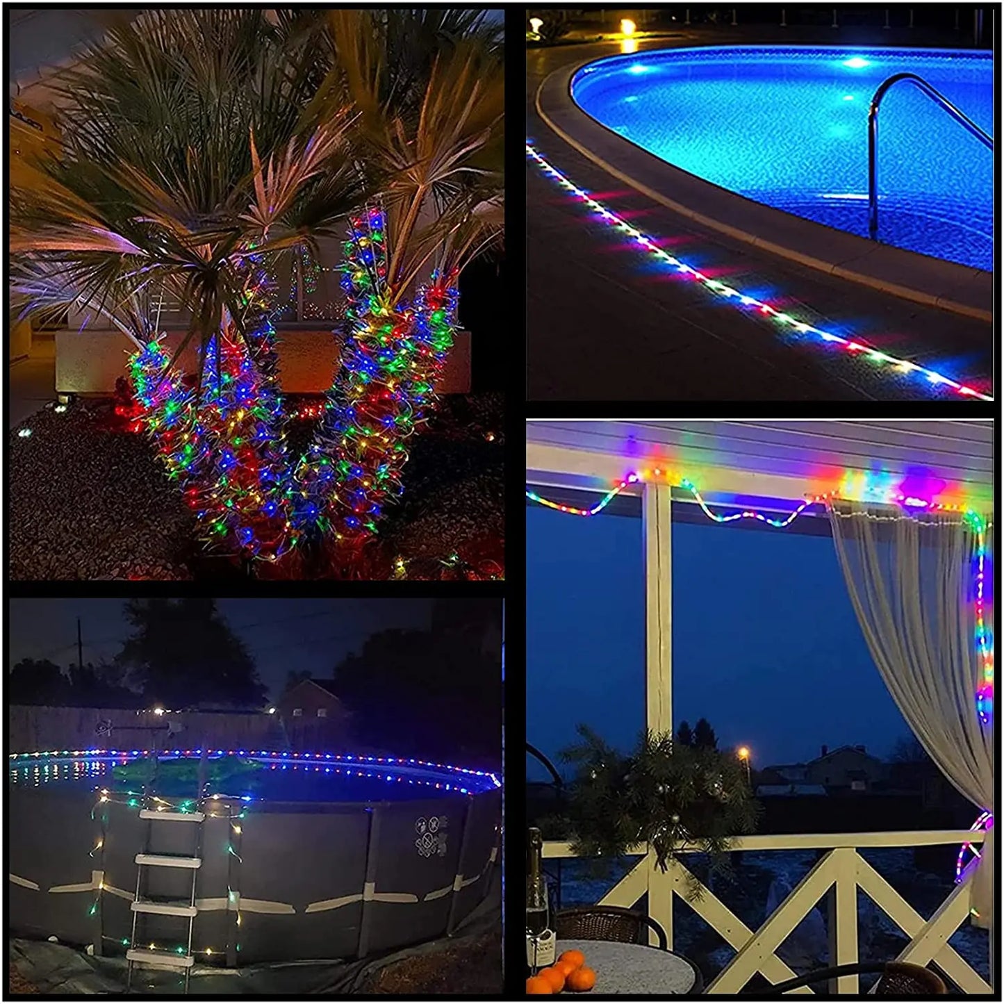 Garland LED Tube Rope Fairy Lights Waterproof Garland Battery Operated 150 LEDs For Indoor Outdoor Christmas Decoration