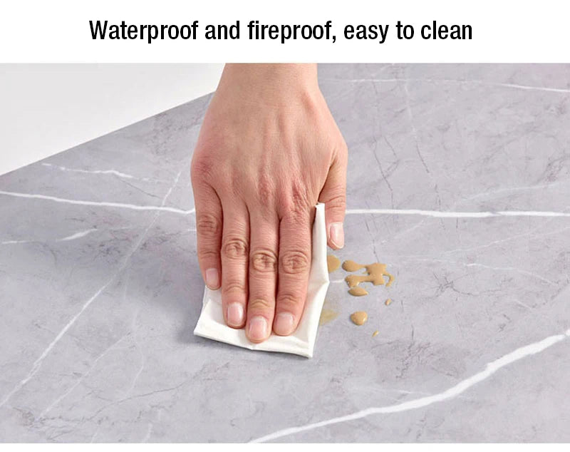 PVC Waterproof Self-adhesive Simulated Thick Marble Tile Floor Sticker Living room Toilet Kitchen Home Floor Decor Wall sticker