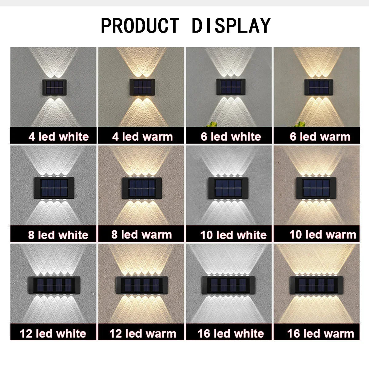 10 LED Solar Wall Lights Outdoor Waterproof Solar Powered Security LED Light For Garden Yard Fence Home Decoration Lighting