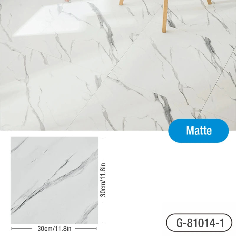 PVC Waterproof Self-adhesive Simulated Thick Marble Tile Floor Sticker Living room Toilet Kitchen Home Floor Decor Wall sticker