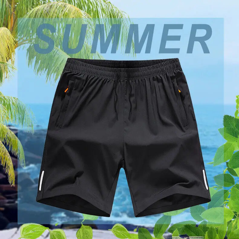 Summer Men Casual Beach Homme Ice Silk  Cool Comfortable Breathable Stretch Slim Fit Quick Dry Sports Male Shorts Big Size 8XL